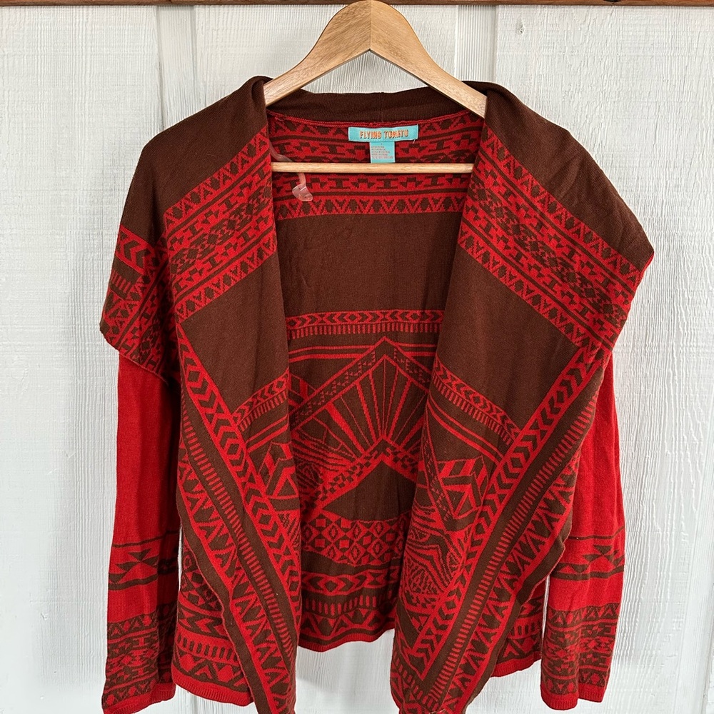Anthropologie Flying Tomato Aztec Print Sweater Cardigan